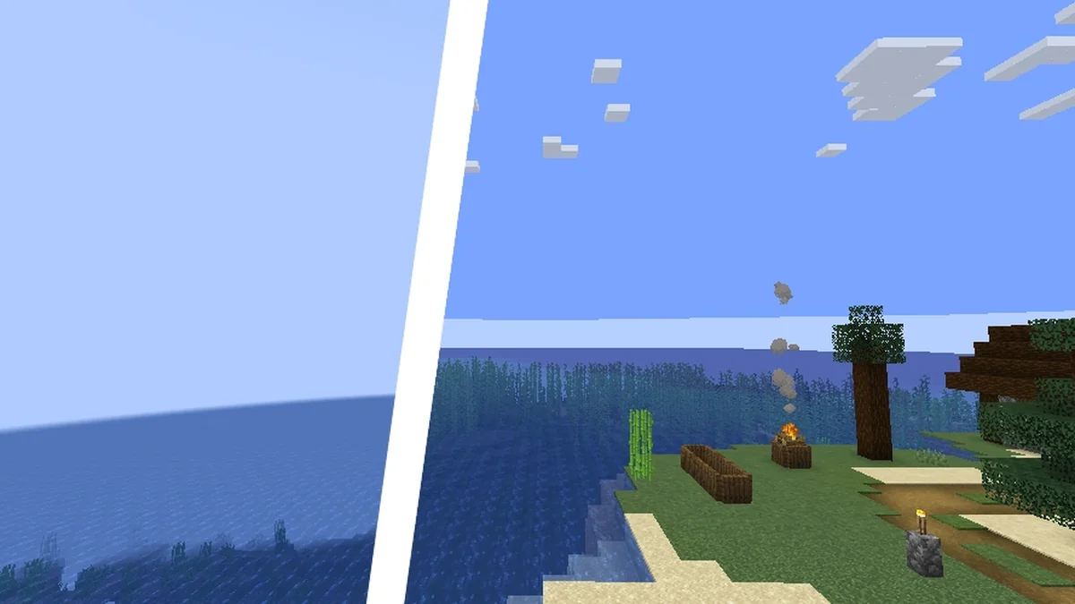 Minecraft landscape for No Fog Mod 1.21 guide