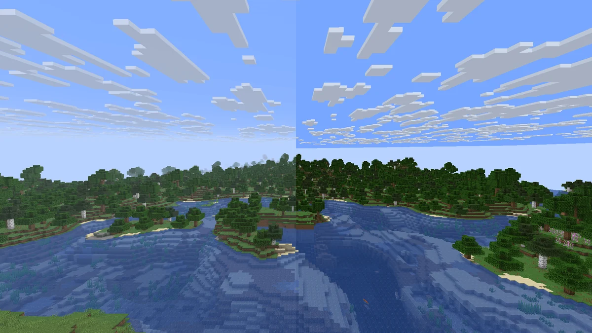 Minecraft Nether scene with long visibility